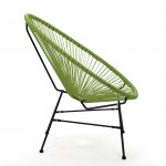 3 Piece Outdoor Lounge Patio Chair, Glass Top Table, Light Green, MCT29LG