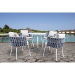 LeisureMod Spencer Rope 5 Piece Outdoor Bistro Patio Set, Light Grey, SCT23LGR