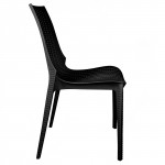 LeisureMod Kent Outdoor Dining Chair, Black, KC19BL