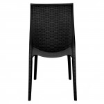 LeisureMod Kent Outdoor Dining Chair, Black, KC19BL