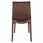 LeisureMod Kent Outdoor Dining Chair, Brown, KC19BR