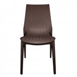 LeisureMod Kent Outdoor Dining Chair, Set of 4, Brown, KC19BR4