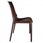 LeisureMod Kent Outdoor Dining Chair, Set of 4, Brown, KC19BR4