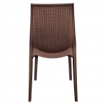 LeisureMod Kent Outdoor Dining Chair, Set of 4, Brown, KC19BR4