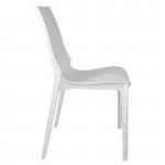 LeisureMod Kent Outdoor Dining Chair, Set of 2, White, KC19W2