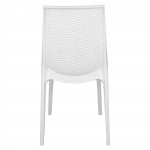 LeisureMod Kent Outdoor Dining Chair, Set of 2, White, KC19W2