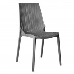 LeisureMod Kent Outdoor Dining Chair, Grey, KC19GR