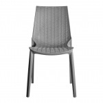 LeisureMod Kent Outdoor Dining Chair, Grey, KC19GR