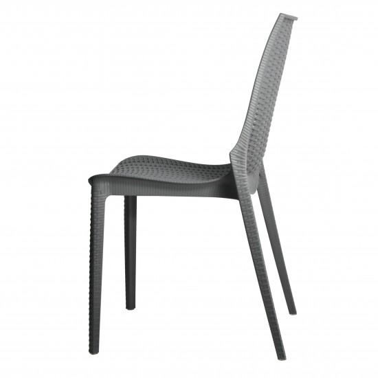 LeisureMod Kent Outdoor Dining Chair, Grey, KC19GR