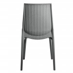 LeisureMod Kent Outdoor Dining Chair, Set of 4, Grey, KC19GR4