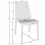 LeisureMod Kent Outdoor Dining Chair, Set of 4, Grey, KC19GR4