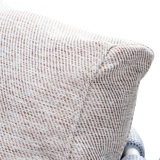 Spencer Modern Outdoor Rope Loveseat With Cushions, Light Grey, SL64LGR