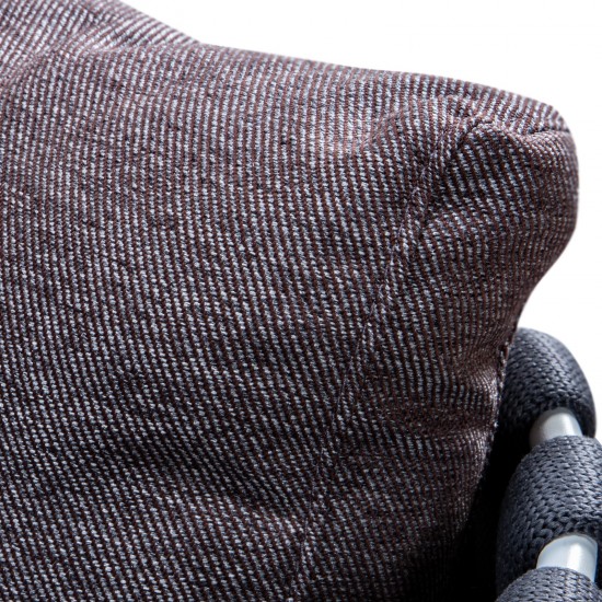 LeisureMod Spencer Modern Outdoor Rope Club Chair With Cushions, Black, SC64BL