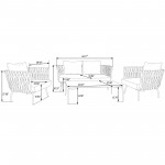 Spencer Modern Outdoor Patio Marble Top 49" Coffee Table, White, ST64W