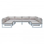 Chelsea 6-Piece Patio Sectional White Aluminum With Cushions, Beige, CSW-6BG