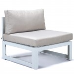 Chelsea 6-Piece Patio Sectional White Aluminum With Cushions, Beige, CSW-6BG