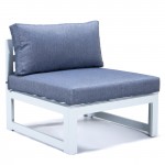 Chelsea 6-Piece Patio Sectional White Aluminum With Cushions, Blue, CSW-6BU