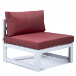 Chelsea 6-Piece Patio Sectional White Aluminum With Cushions, Red, CSW-6R