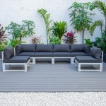 Chelsea 6-Piece Patio Sectional Weathered Grey Aluminum, Black, CSWGR-6BL