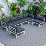 Chelsea 6-Piece Patio Sectional Weathered Grey Aluminum, Black, CSWGR-6BL