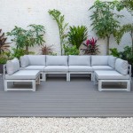 Chelsea 6-Piece Patio Sectional Weathered Grey Aluminum, Light Grey, CSWGR-6LGR