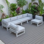 Chelsea 6-Piece Patio Sectional Weathered Grey Aluminum, Light Grey, CSWGR-6LGR