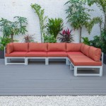 Chelsea 6-Piece Patio Sectional Weathered Grey Aluminum, Orange, CSWGR-6OR
