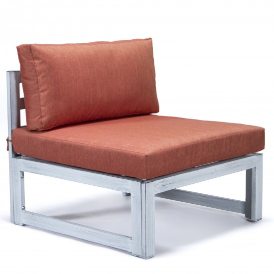 Chelsea 6-Piece Patio Sectional Weathered Grey Aluminum, Orange, CSWGR-6OR