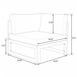 3-Pc Sectional Loveseat & Coffee Table Set Black Aluminum, Beige, CSTCBL-2BG