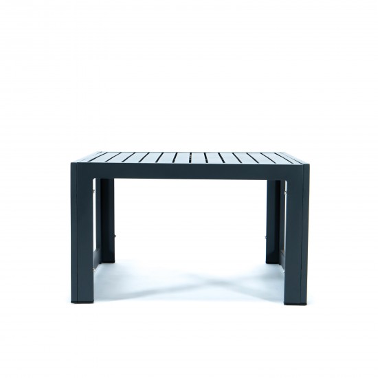 7-Pc Patio Sectional & Coffee Table Set Black Aluminum, Light Grey, CSTBL-7LGR
