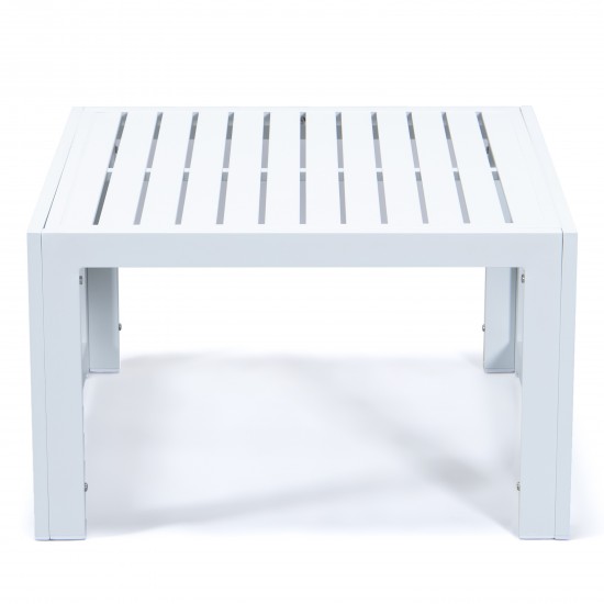 Chelsea 7-Pc Patio Sectional & Coffee Table Set White Aluminum, Beige, CSTW-7BG