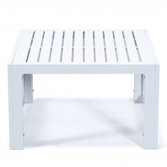Chelsea 7-Pc Patio Sectional & Coffee Table Set White Aluminum, Orange, CSTW-7OR