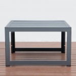 LeisureMod Chelsea Patio Coffee Table With Black Aluminum, Black, CT30BL