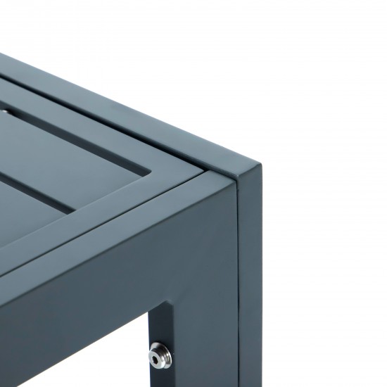 LeisureMod Chelsea Patio Coffee Table With Black Aluminum, Black, CT30BL