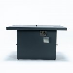 Chelsea 7-Pc Patio Sectional And Fire Pit Table Black Aluminum, Blue, CSFBL-7BU