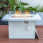 Chelsea 7-Pc Patio Sectional And Fire Pit Table White Aluminum, Blue, CSFW-7BU