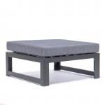 7-Pc Patio Ottoman Sectional & Coffee Table Set Black Aluminum, Blue, CSTOBL-7BU