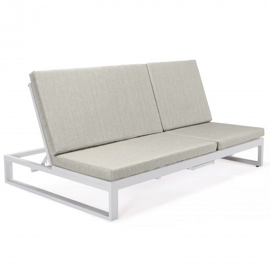 Chelsea Convertible Lounge Reclining Double Chaise, Cushions, Beige, CLW-82BG