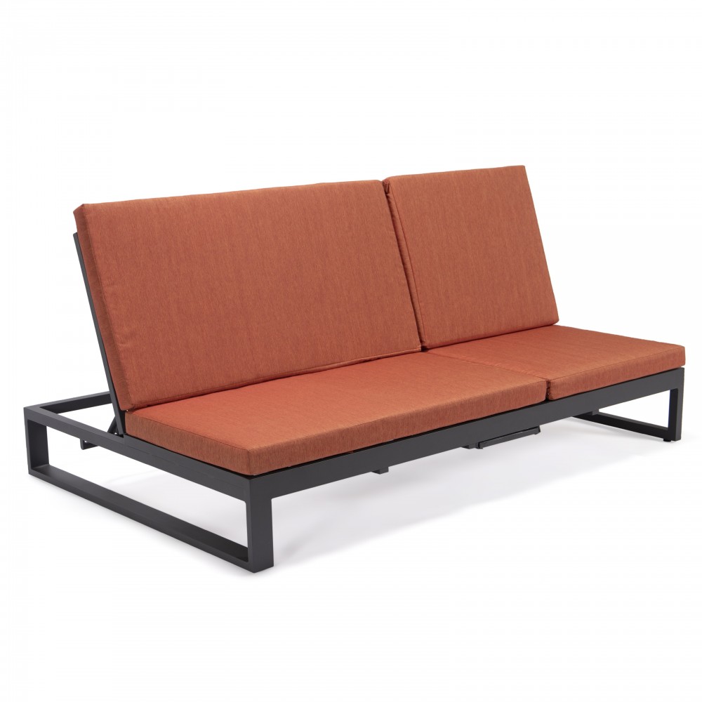 Chelsea Convertible Lounge Reclining Double Chaise, Cushions, Orange, CLBL-82OR