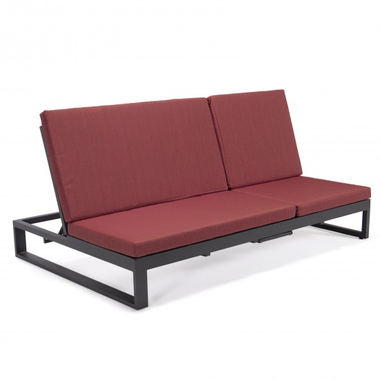 Chelsea Convertible Lounge Reclining Double Chaise With Cushions, Red, CLBL-82R