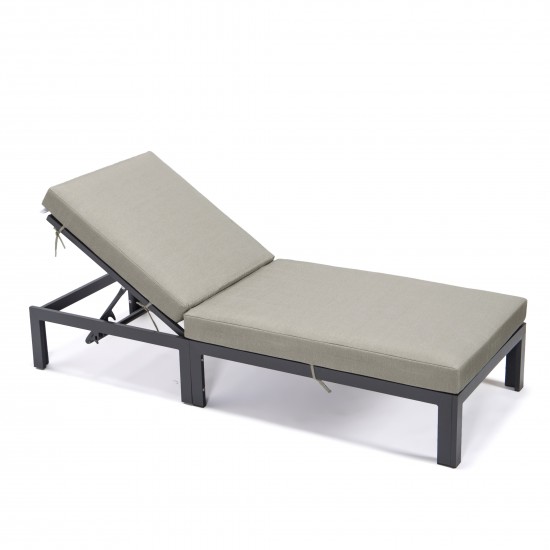 Chelsea Modern Outdoor Chaise Lounge Chair With Cushions, Beige, CLBL-77BG