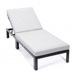 Chelsea Modern Outdoor Chaise Lounge Chair With Cushions, Light Grey, CLBL-77LGR