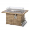 Mace Wicker Patio Modern Propane Fire Pit Table, Light Brown, CFW44G-LBR