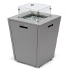 Chelsea Aluminum Patio Modern Propane Fire Pit Side Table, Grey, CF21GR