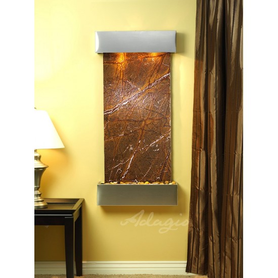 Cascade Springs-Square-Stainless Steel-Brown Marble