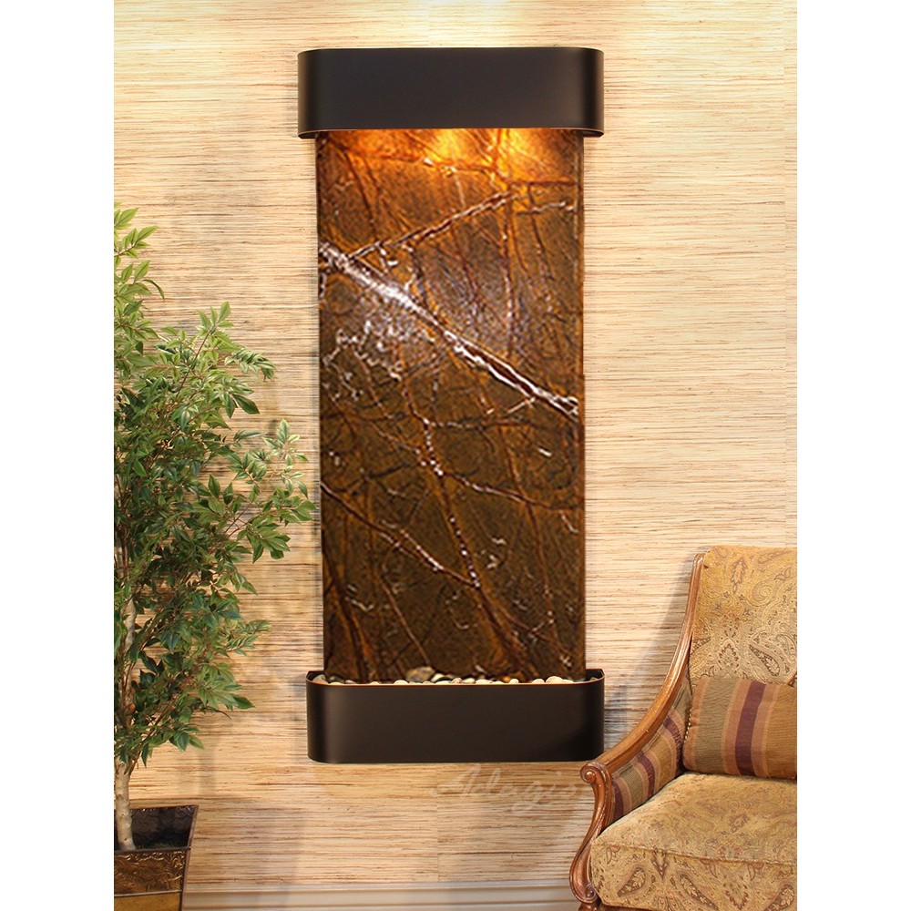 Inspiration Falls-Round-Blackened Copper-Brown Marble