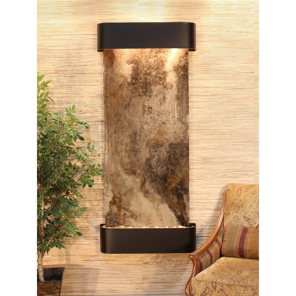 Inspiration Falls-Round-Blackened Copper-Magnifico Travertine