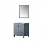 60" Navy Blue Double Vanity, Quartz Top, Square Sinks, 58" Mirror w/ Faucets