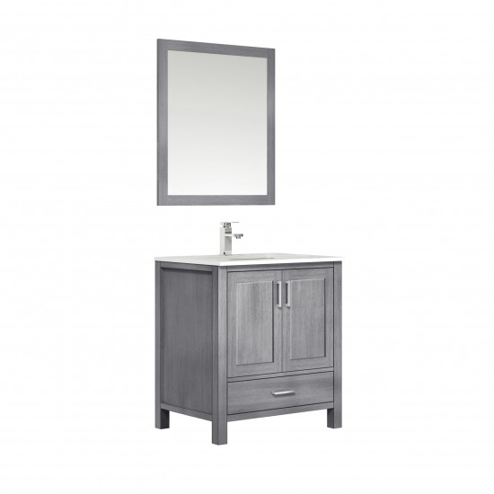 60" Espresso Double Vanity, Quartz Top, Square Sinks, 58" Mirror w/ Faucets