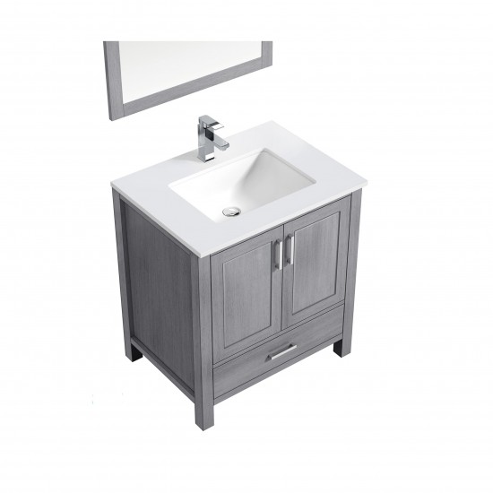 60" Espresso Double Vanity, Quartz Top, Square Sinks, 58" Mirror w/ Faucets